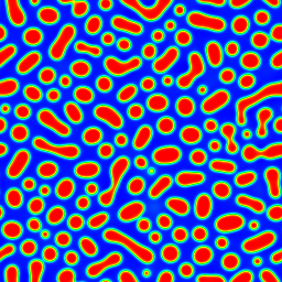 Computed 2D spinodal composition field with mean composition 0.4