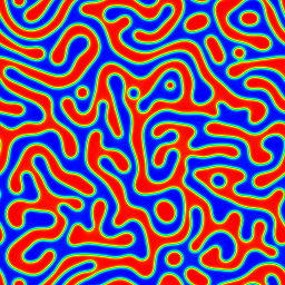 Computed 2D spinodal composition field with mean composition 0.5