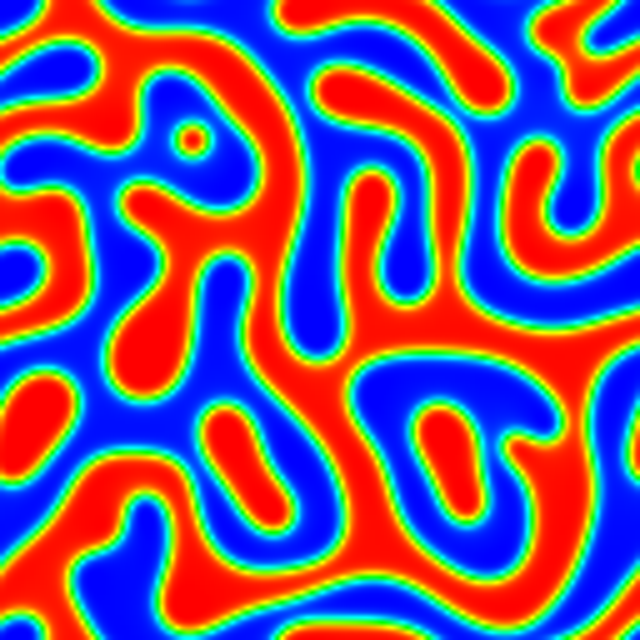 Coarsened domains at dimensionless time 320